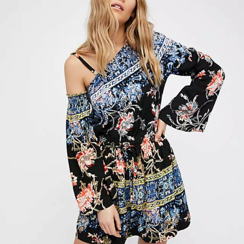 NEW FREE PEOPLE MODERN NOMAD ONE SHOULDER DRESS, SMALL